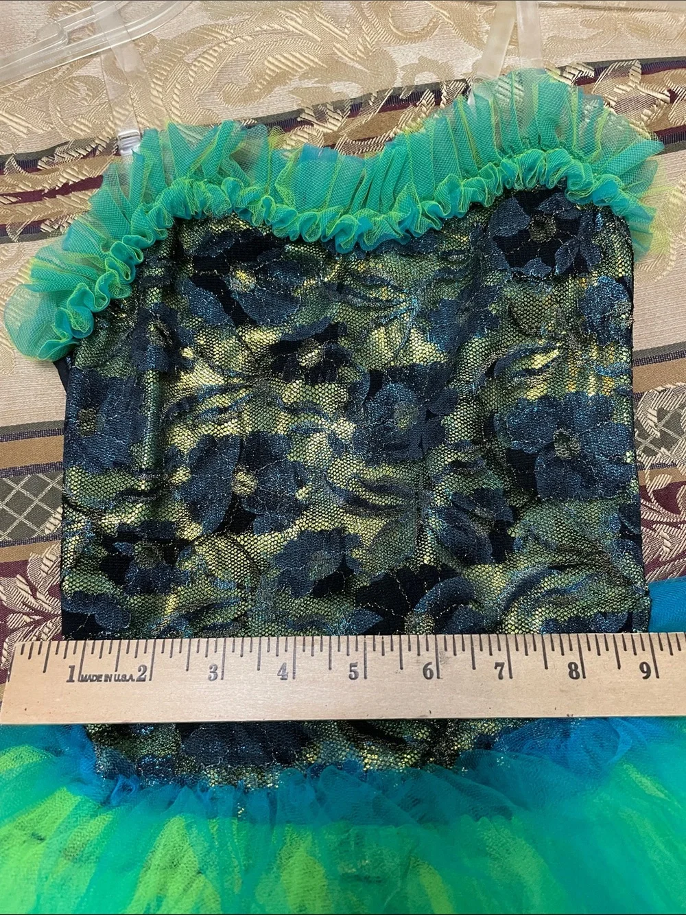 Teal & Lime Tulle Dance Costume Dress - Wolff Fording & Company INT